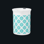 Turquoise Trendy Triangle Pattern Drink Pitcher<br><div class="desc">Chic and modern Trendy Triangles design with a cool turquoise triangle and diamond geometric pattern background. Make this design your own by adding text or changing the background color.</div>