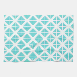 Turquoise Trendy Triangle Pattern Towel