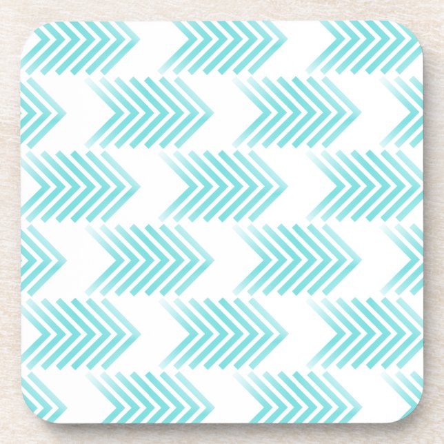 Turquoise Tribal Arrow Pattern Drink Coaster (Front)