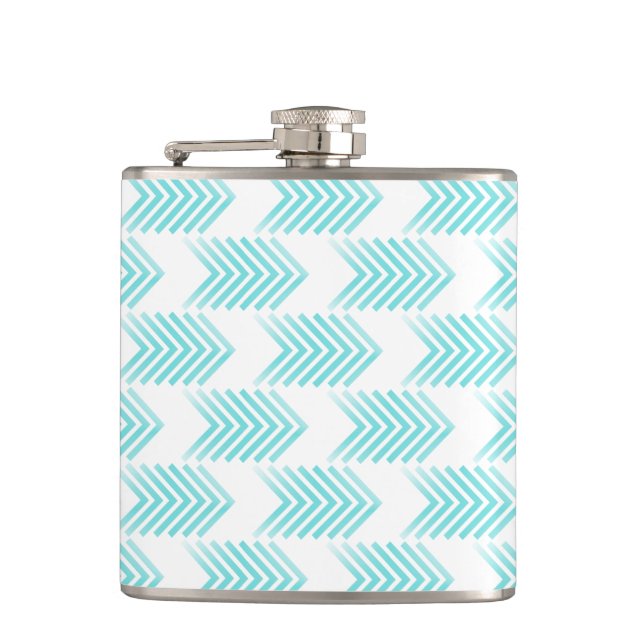 Turquoise Tribal Arrow Pattern Flask (Front)