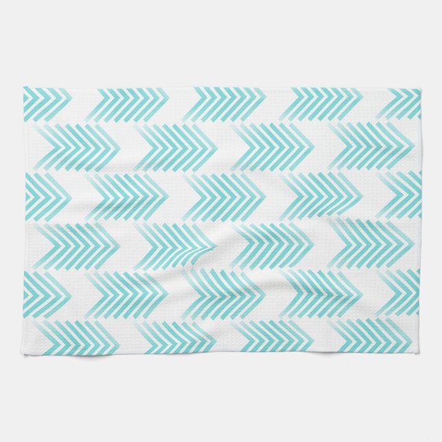 Turquoise Tribal Arrow Pattern Towel (Horizontal)