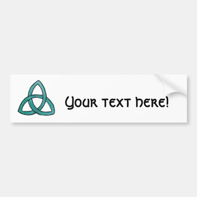 Turquoise Trinity Knot Bumper Sticker (Front)