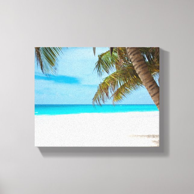 Turquoise Tropical Beach Canvas Print (Front)