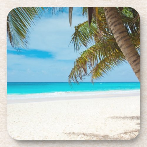 Turquoise Tropical Beach Drink Coaster