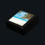 Turquoise Tropical Beach Jewelry Box<br><div class="desc">Secluded serene and peaceful tropical white sand beach. Calm turquoise waters and a few palm trees for shade. The perfect location for some rest and relaxation.</div>