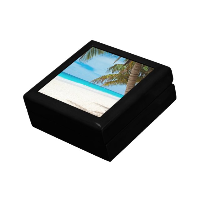 Turquoise Tropical Beach Jewelry Box (Side)