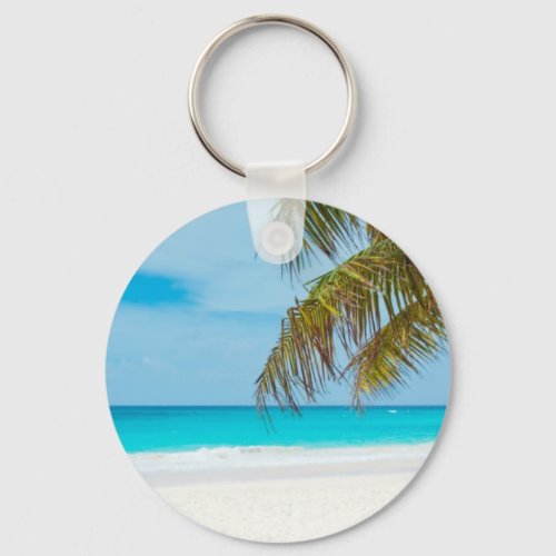 Turquoise Tropical Beach Keychain