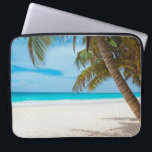 Turquoise Tropical Beach Laptop Sleeve<br><div class="desc">Secluded serene and peaceful tropical white sand beach. Calm turquoise waters and a few palm trees for shade. The perfect location for some rest and relaxation.</div>