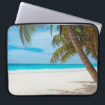 Turquoise Tropical Beach Laptop Sleeve<br><div class="desc">Secluded serene and peaceful tropical white sand beach. Calm turquoise waters and a few palm trees for shade. The perfect location for some rest and relaxation.</div>