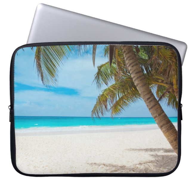 Turquoise Tropical Beach Laptop Sleeve (Front)