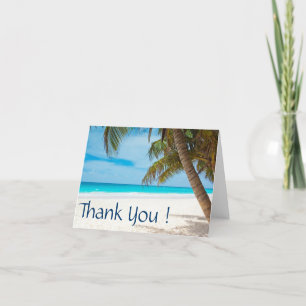 Turquoise Tropical Beach Letterpress Thank You Card