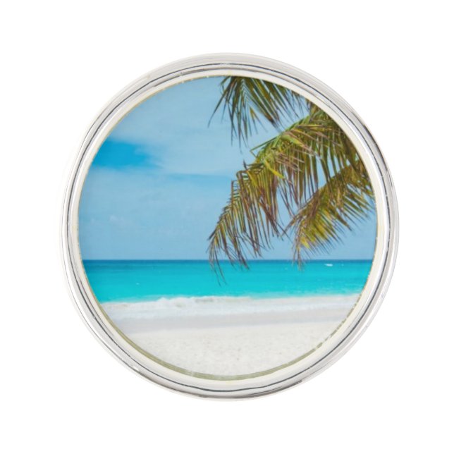Turquoise Tropical Beach Pin (Front)