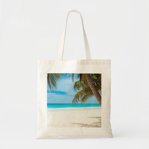 Turquoise Tropical Beach Tote Bag