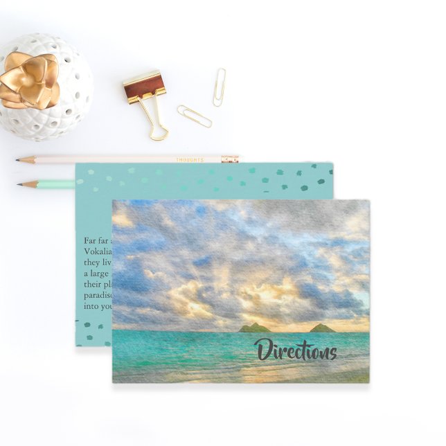 Turquoise Tropical Paradise Wedding Directions Enclosure Card (Creator Uploaded)