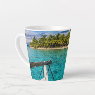 Turquoise Tropical Waters Bora Bora Lagoon Photo Latte Mug
