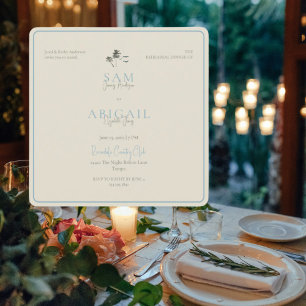 Turquoise Tropics Rehearsal Dinner Square Invitation