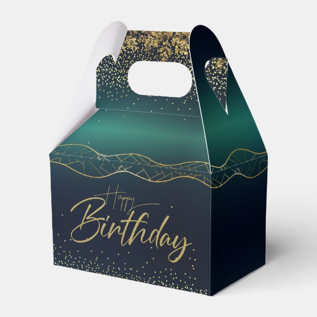 turquoise-turquoise gold favor boxes (Front Side)