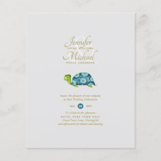 Turquoise Turtle Bridal Shower by Mail or Wedding