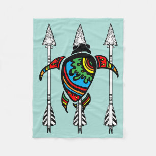 Turquoise Turtle Fleece Blanket