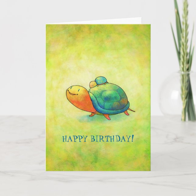 Turquoise Turtles Greeting Card(customizable) Card (Front)