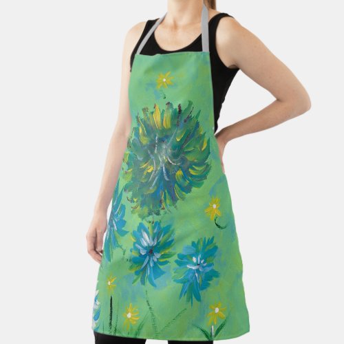 Turquoise Twinkle Floral Apron