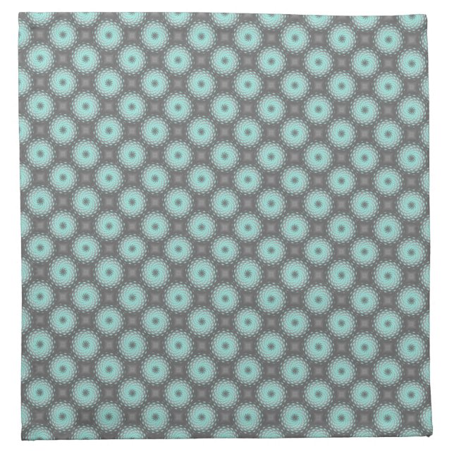 Turquoise Twirl Pattern Dot Cloth Napkin (Front)