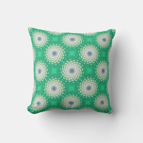 Turquoise Twirl Pattern Dot Throw Pillow