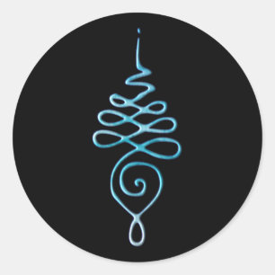 Turquoise Unalome Classic Round Sticker