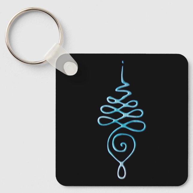Turquoise Unalome Keychain (Front)
