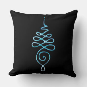 Turquoise Unalome Throw Pillow