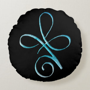 Turquoise Unconditional Love Round Pillow