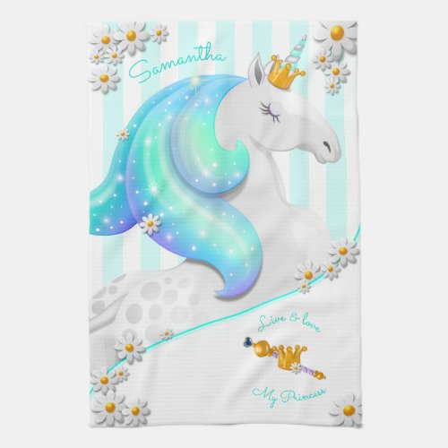 Turquoise Unicorn  Kitchen Towels
