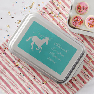 Turquoise Unicorn Personalized Cake Pan