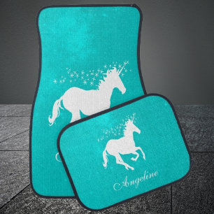 Turquoise Unicorn Personalized Car Floor Mat