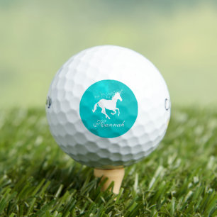 Turquoise Unicorn Personalized Golf Balls