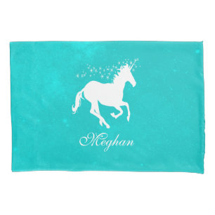Turquoise Unicorn Personalized Pillowcase