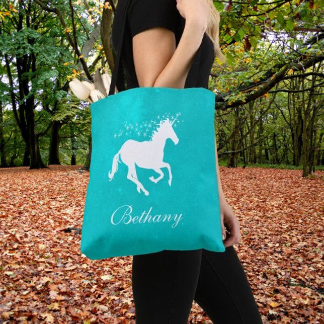 Turquoise Unicorn Personalized Tote Bag (Turquoise Unicorn Personalized Tote Bag)