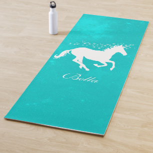Turquoise Unicorn Personalized Yoga Mat