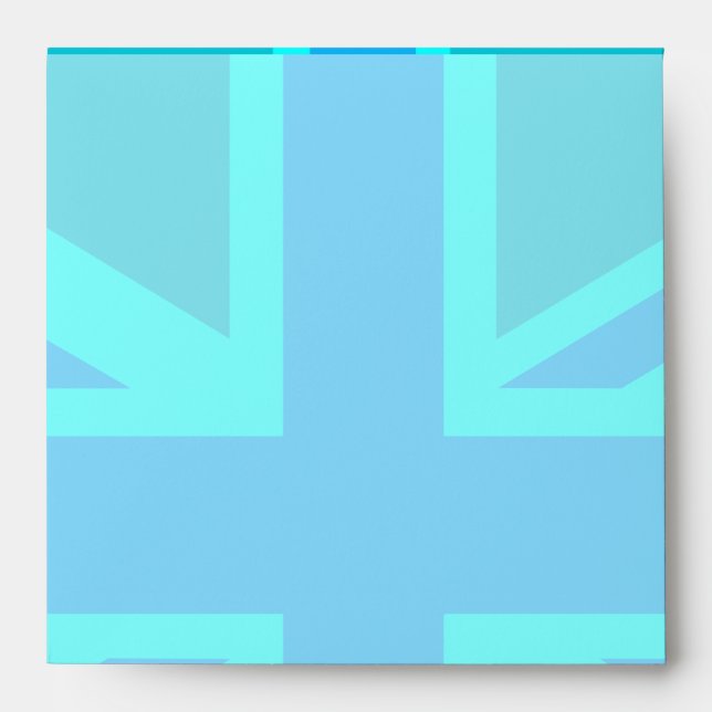 Turquoise Union Jack Flag Customise it Envelope (Front)