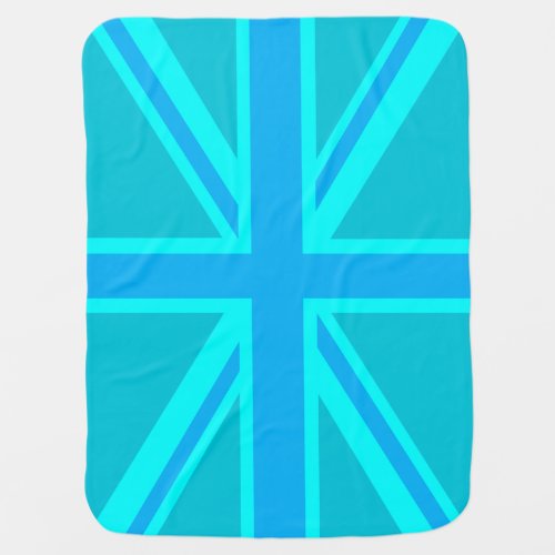 Turquoise Union Jack Flag Customise it Stroller Blanket