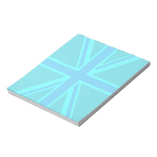 Turquoise Union Jack Flag Decor Notepad