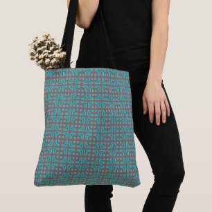 Turquoise Unique Pattern Tote Bag