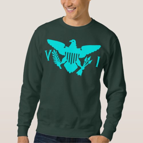 Turquoise United States Virgin Islands Flag  Sweatshirt