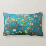 Turquoise Van Gogh Blossoming Almond Tree Lumbar Pillow<br><div class="desc">Beautiful art print on a pillow. Vincent Van Gogh Blossoming Almond Tree.</div>