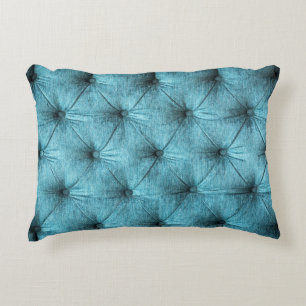 Turquoise Velvet Sofa Close Up Accent Pillow