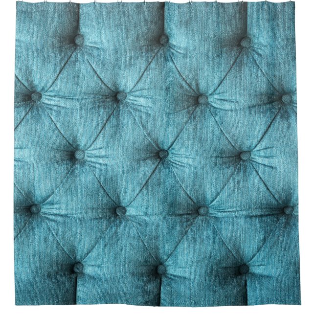 Turquoise Velvet Sofa Close Up Shower Curtain (Front)