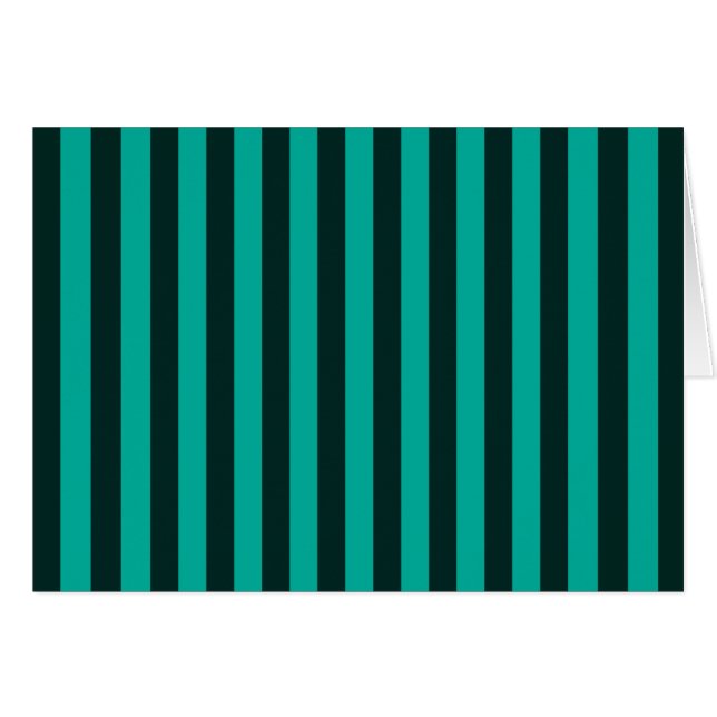 Turquoise Vertical Stripes Style Decor Cards (Front Horizontal)