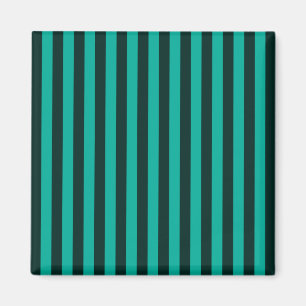 Turquoise Vertical Stripes Style Decor Magnet
