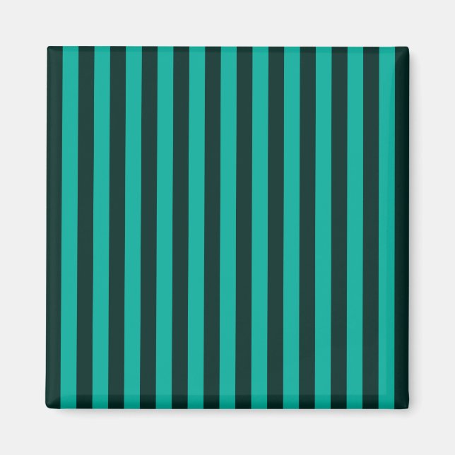 Turquoise Vertical Stripes Style Decor Magnet (Front)