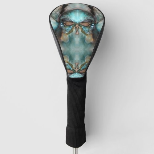 Turquoise Viking mask abstract Golf Head Cover